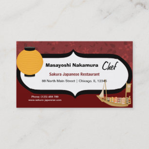 Chef Japanese Restaurant Business Card