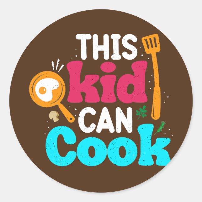 Chef Kid Can Cook Cooking Lovers Future Chef  Classic Round Sticker (Front)