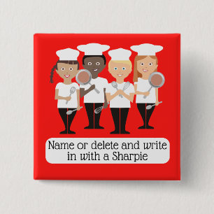 Chef kids cooking class universal name badge