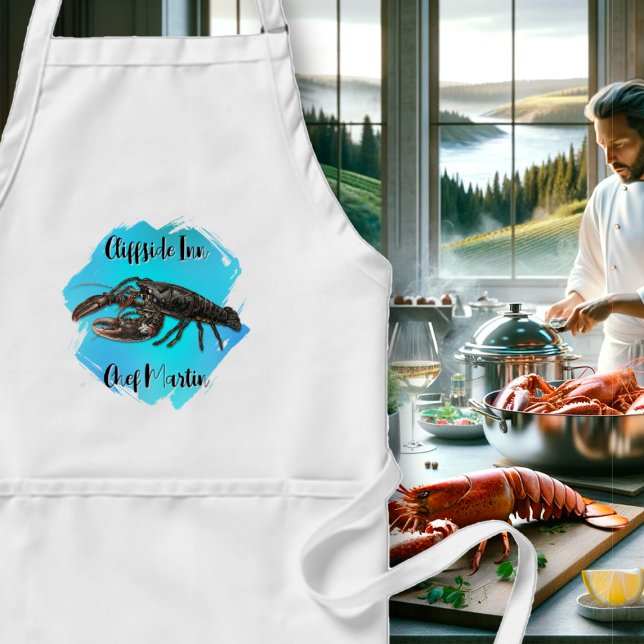 Chef Kitchen Lobster Custom Pocket Bib Apron (Creator Uploaded)