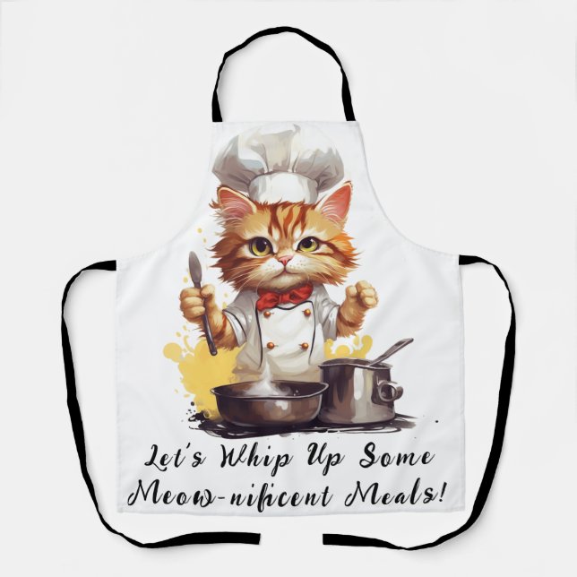 Chef Kitty Let's Whip Up Some Meow-nificent Meals Apron (Front)