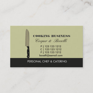 Chef Knife Catering Sharp Cooking Knife Business Card