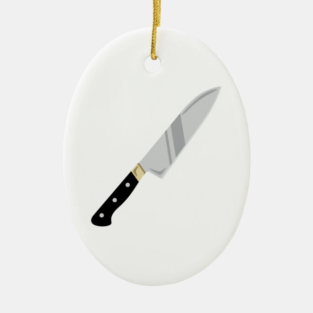 Chef Knife Ceramic Tree Decoration (Front)