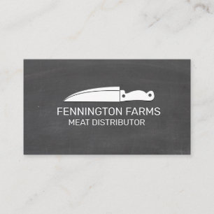 Chef Knife   Chalkboard Background Business Card