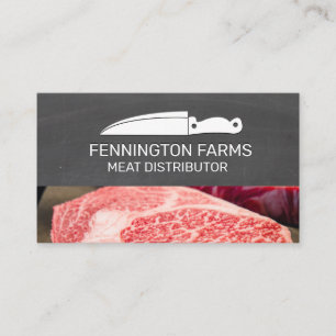 Chef Knife   Chalkboard   Steak Meat Business Card