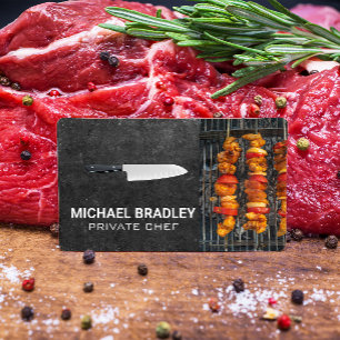 Chef Knife   Food on the Grill Business Card