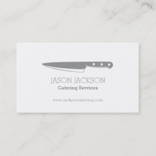 Chef knife graphic catering business cards