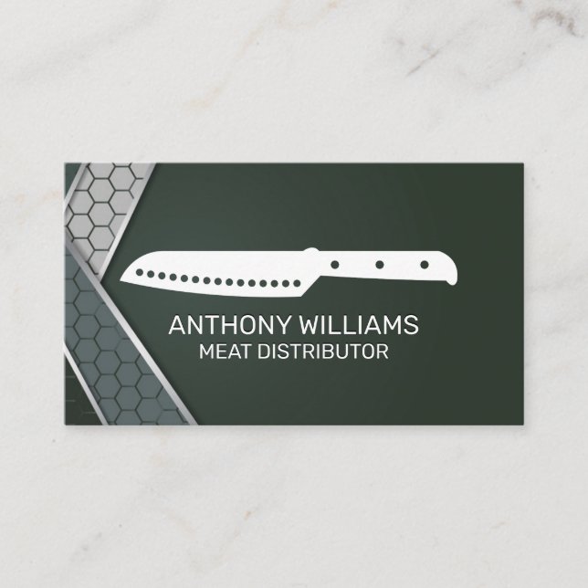 Chef Knife icon | Culinary Background Business Card (Front)