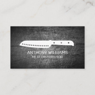 Chef Knife icon   Scratched Metal Business Card