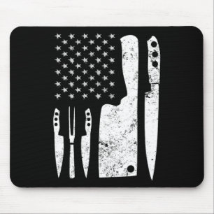 Chef Knife Patriotic Easter Us Flag Mouse Mat