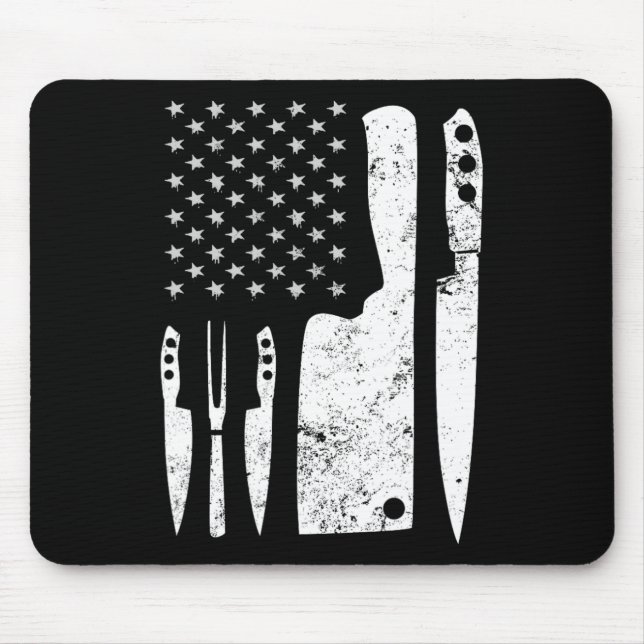 Chef Knife Patriotic Easter Us Flag  Mouse Mat (Front)