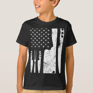 Chef Knife Patriotic Easter Us Flag  T-Shirt