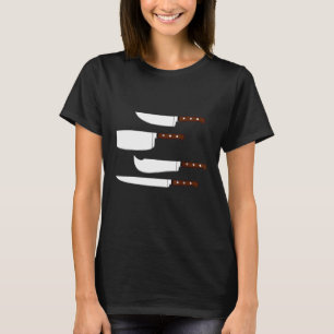 Chef Knife Set Cook Kitchen Cutlery Gourmet Food T-Shirt