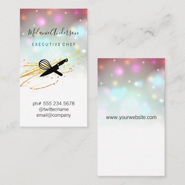 Chef Knife Tool Business Card (Front/Back)