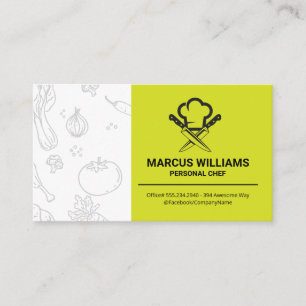 Chef Knives and Hat Logo Business Card