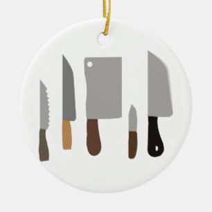 Chef Knives Ceramic Tree Decoration
