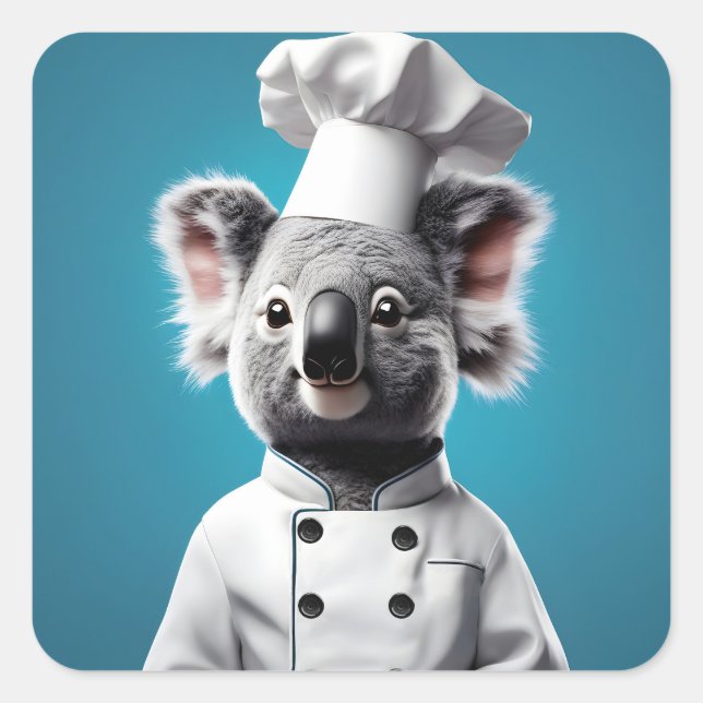 Chef Koala Square Sticker (Front)