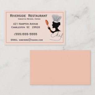 Chef Lady Silhouette Business Cards