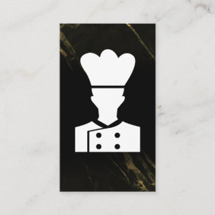 Chef Logo   Black Marble Business Card