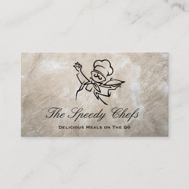 Chef Logo | Catering Delivery Services Business Card (Front)