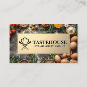 Chef Logo Cooking Ingredients Business Card