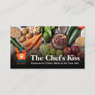 Chef Logo Groceries Logo Delivery Service Business Card