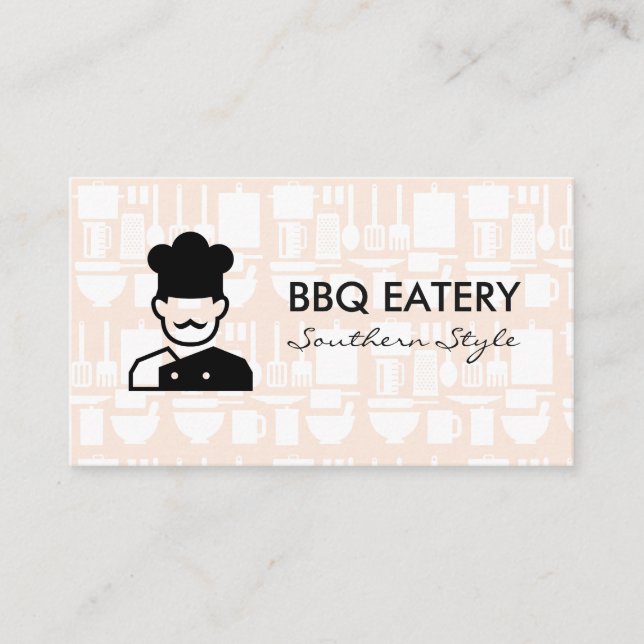 Chef Logo | Kitchen Patterns Business Card (Front)