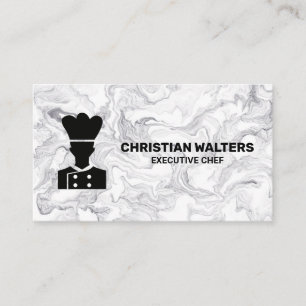 Chef Logo   Marble Background Business Card