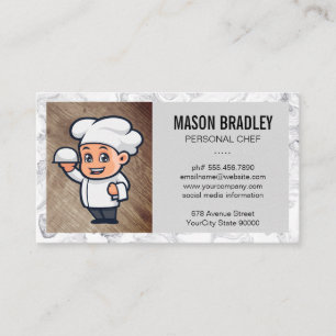 Chef Logo   Marble Border Business Card