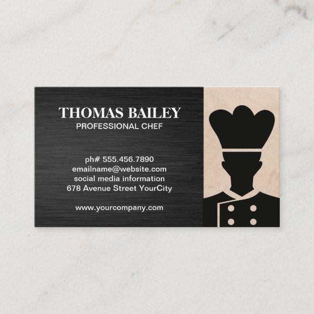Chef Logo | Restaurant Owner Business Card (Front)