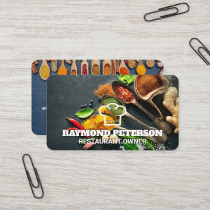 Chef Logo   Spices Herbs Ingredients  Business Card