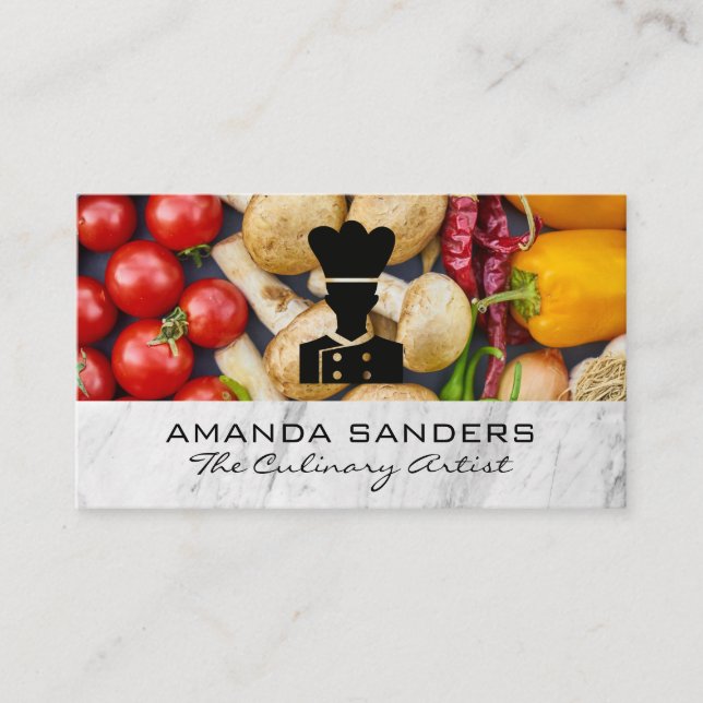 Chef Logo | Vegetables and Spices Business Card (Front)