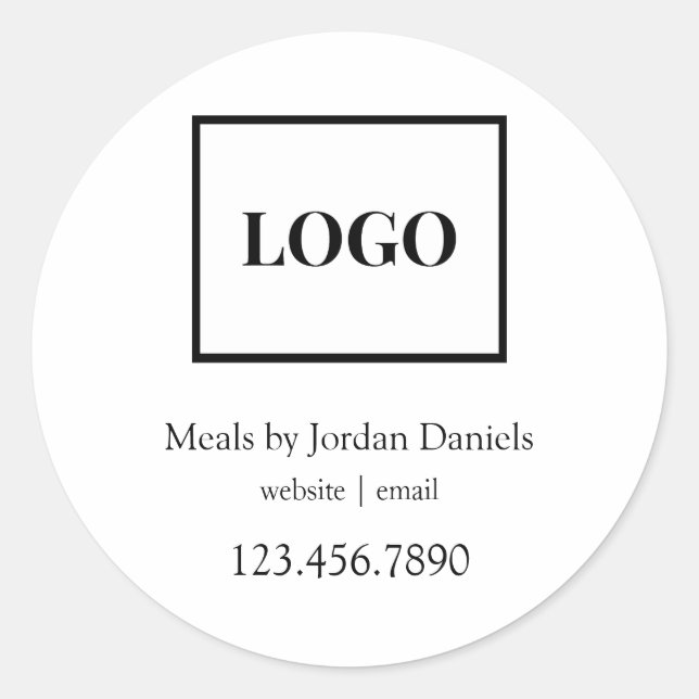 Chef Meal Food Business Add Logo Classic Round Sticker (Front)