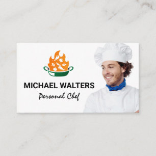 Chef Model Burning Pot with Food Business Card
