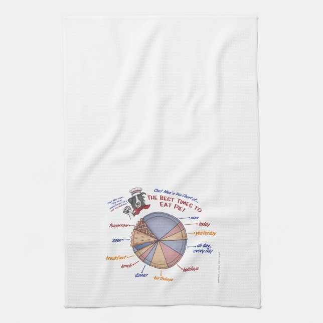 Chef Moe's Pie Chart Kitchen Towel (Vertical)