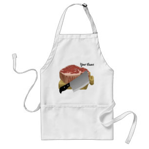 Chef Name Butcher Beef Knife Kitchen Standard Apron