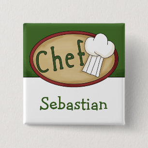 Chef Name ID 15 Cm Square Badge