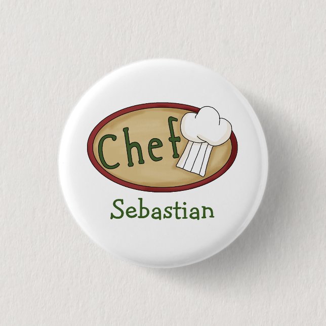 Chef Name ID V2 3 Cm Round Badge (Front)