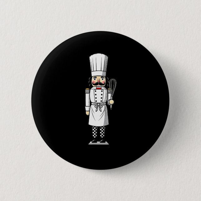 Chef Nutcracker Cook Hat Xmas  6 Cm Round Badge (Front)