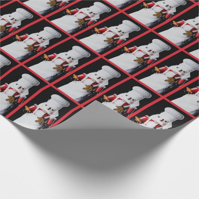 Chef Nutcracker Pattern Wrapping Paper (Corner)
