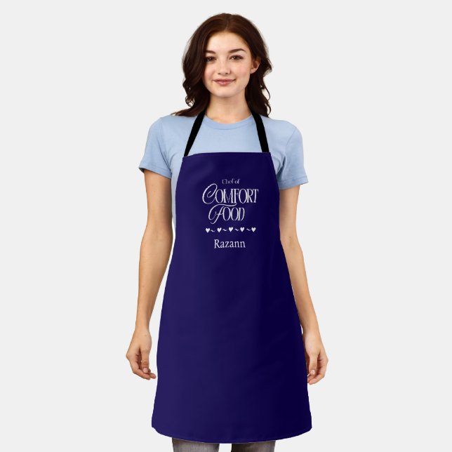 Chef of Comfort Food Editable Color Personalized  Apron (Worn)