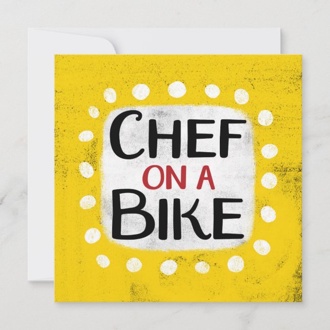 Chef On A Bike Greeting Card (Front)