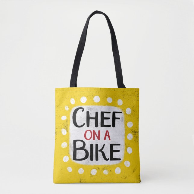 Chef On A Bike Tote Bag (Front)