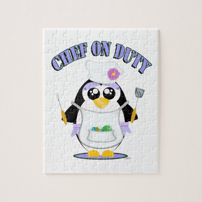 Chef on Duty Penguin Female Jigsaw Puzzle (Vertical)