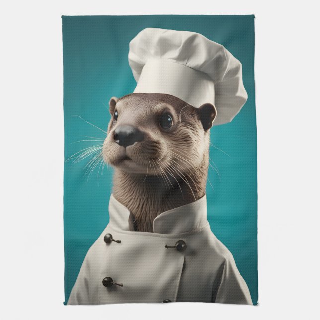 Chef Otter Tea Towel (Vertical)