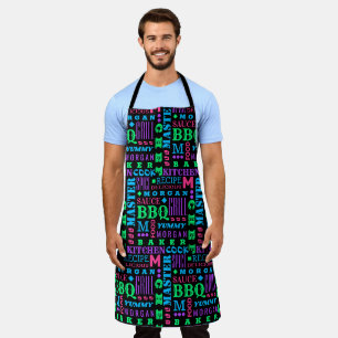 Chef Pattern Black And Neon Cook Personalised Apron