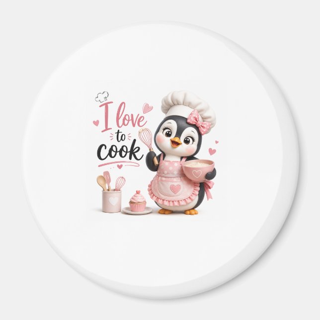 Chef Penguin Fridge Magnet (Front)