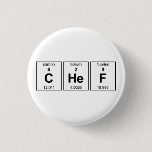 CHeF Periodic Table 3 Cm Round Badge