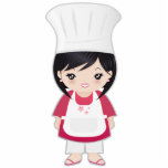 Chef Photo Sculpture Magnet<br><div class="desc">Woman chef with apron and hat</div>