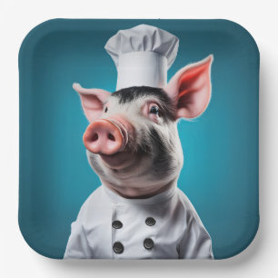 Chef Pig Paper Plate